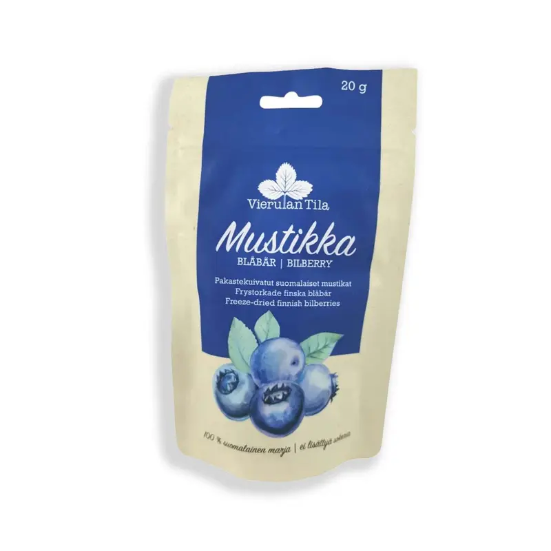 Vierulan Pakastekuivattu mustikka 20g