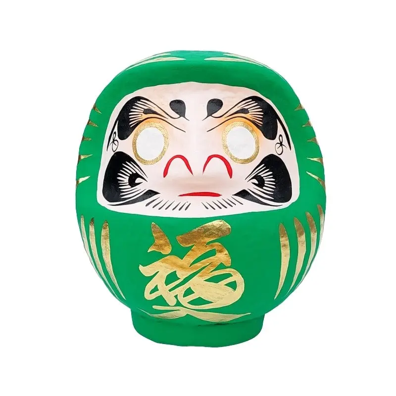 Vihreä japanilainen Daruma - 9-15 cm