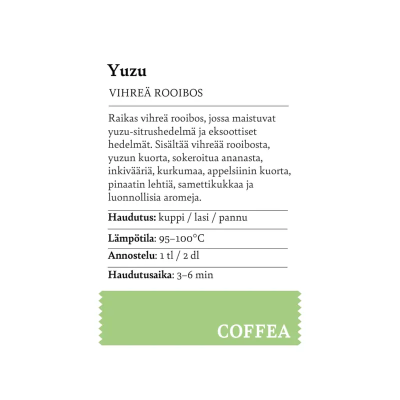 Vihreä Rooibos Yuzu Luomu