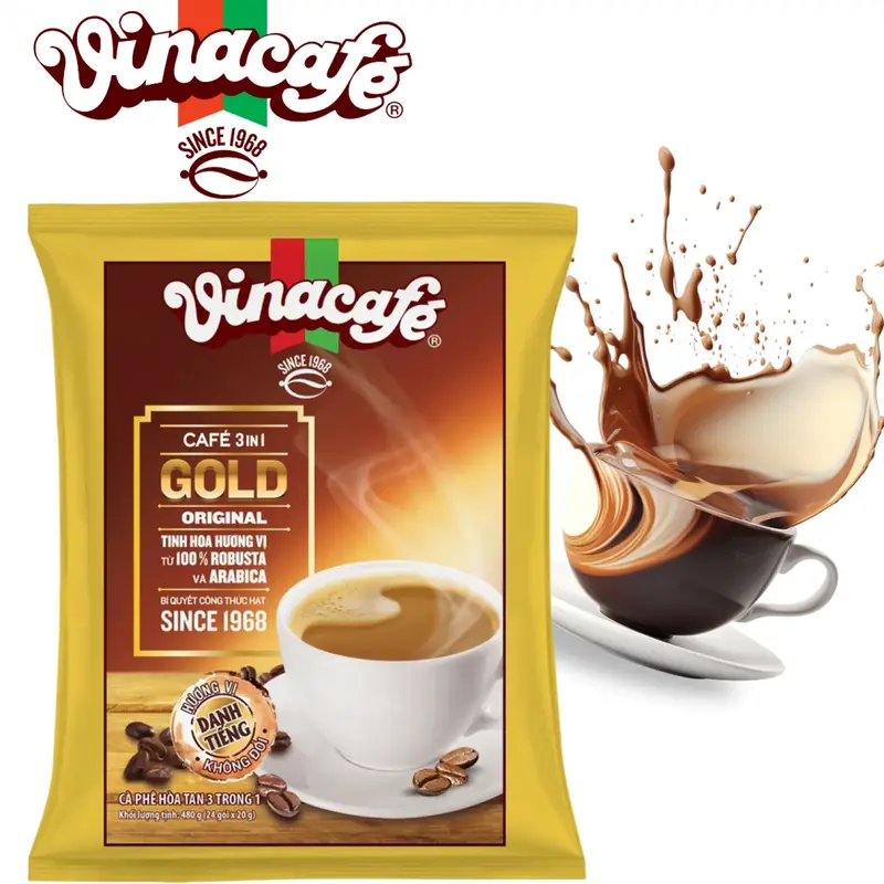 VINACAFE, 3 IN 1 INSTANT COFFE, CA PHE HOA TAN 24X20G