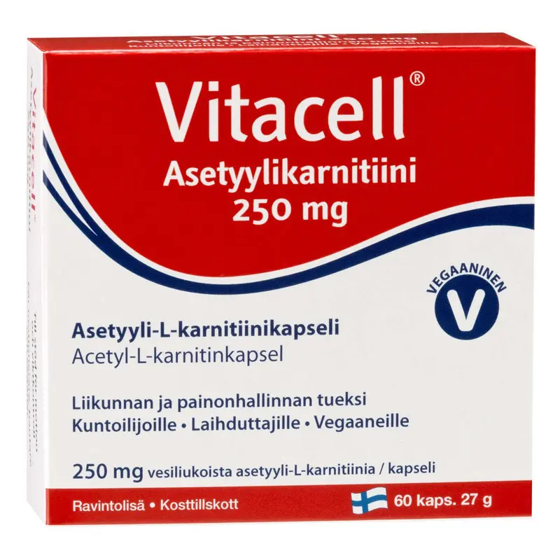 Vitacell Asetyylikarnitiini 250 mg