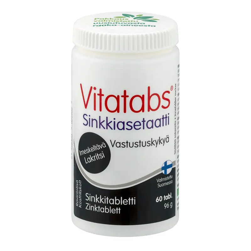 Vitatabs Sinkkiasetaatti Lakritsi