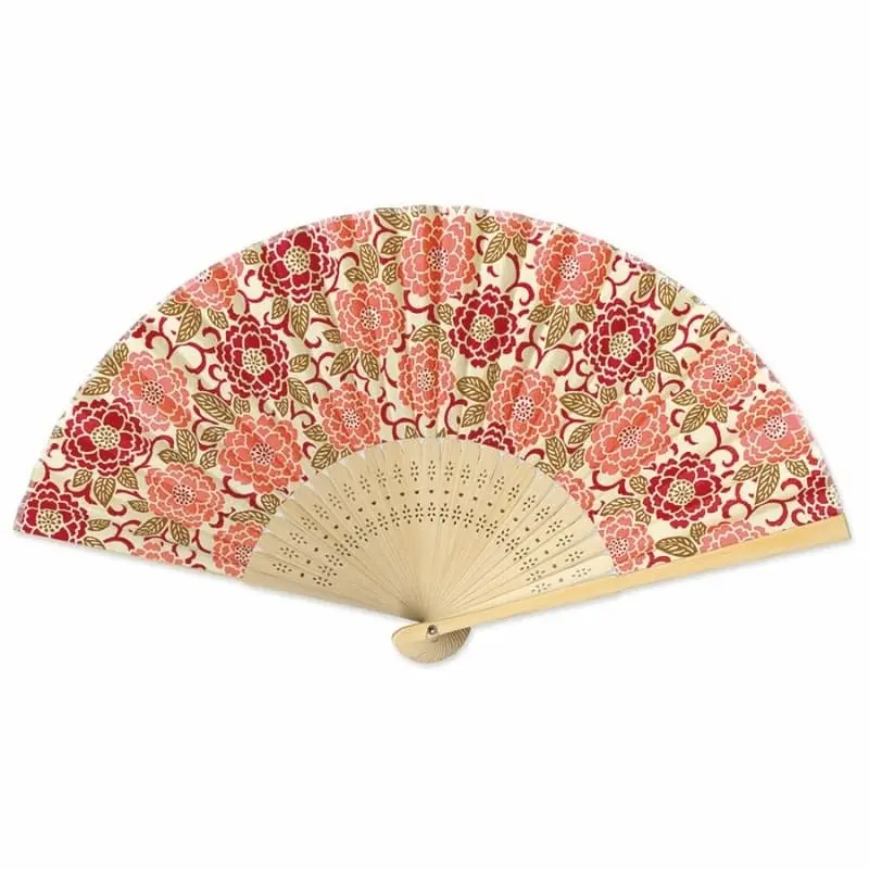 Yuzen Botan oranssi japanilainen tuuletin