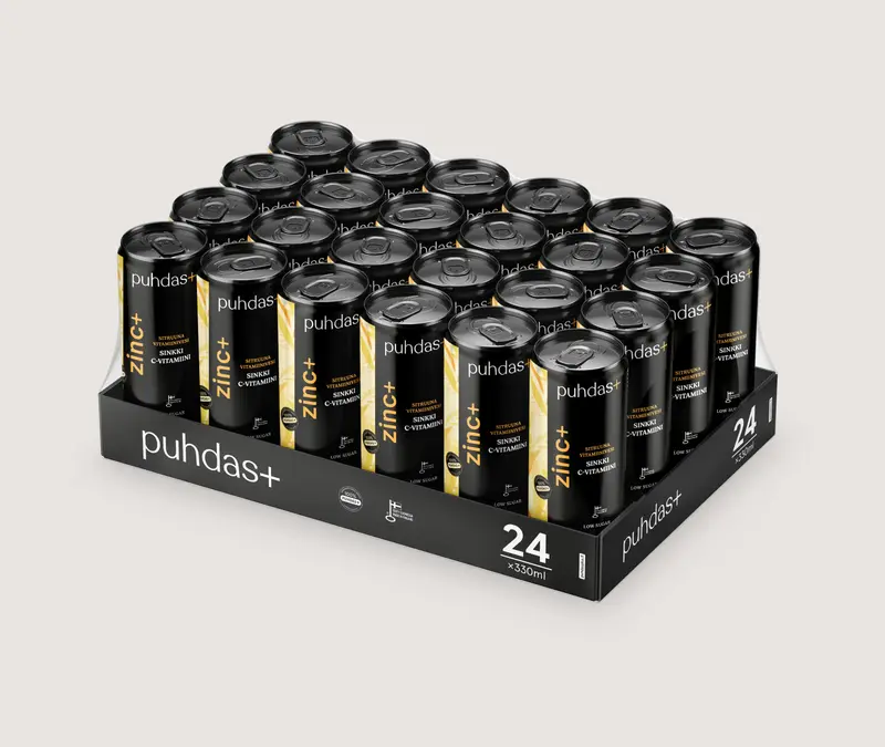 Zinc+ Sitruuna Vitamiinivesi 330 ml - 24 Pack